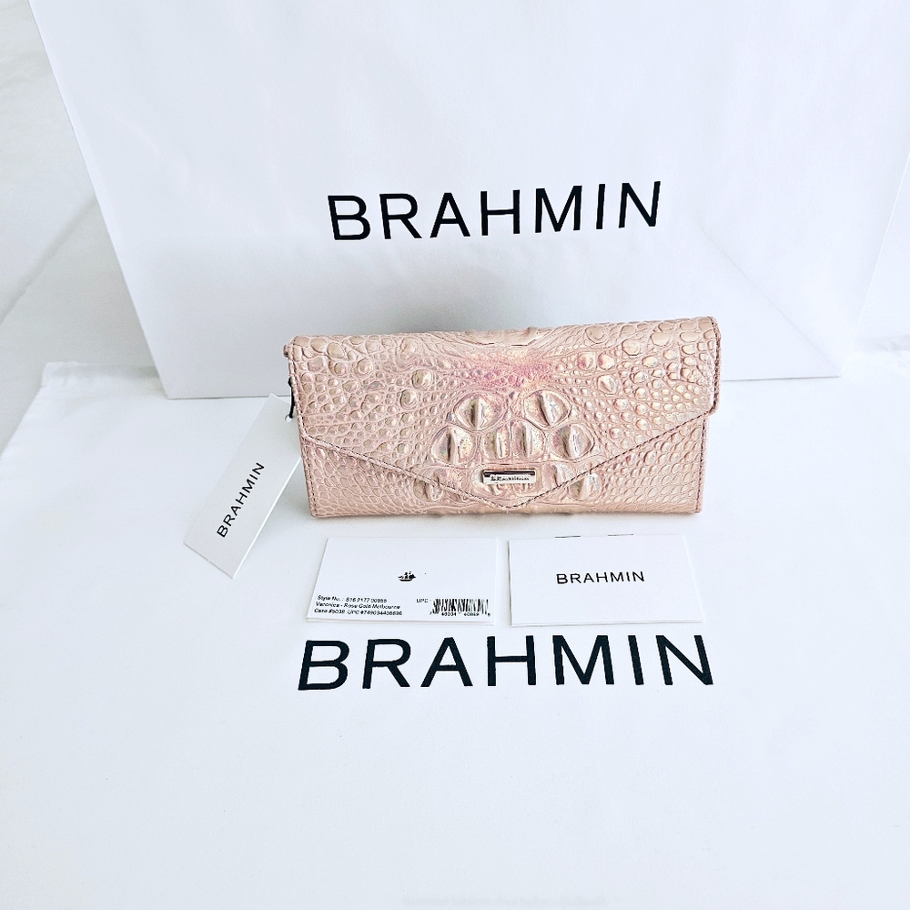 NWT Brahmin ROSE GOLD Veronica Wallet